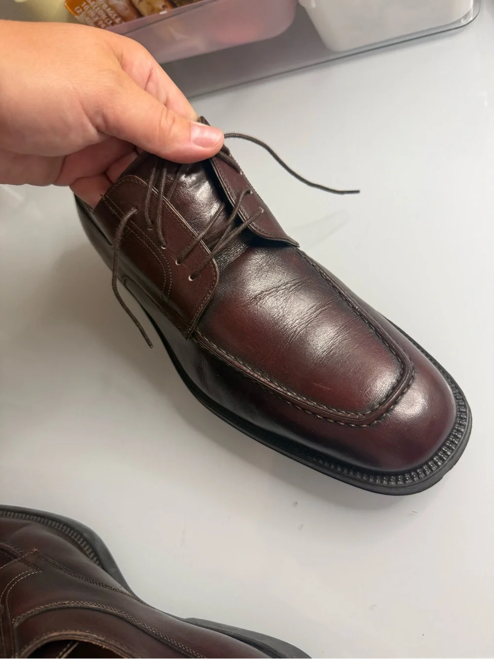 SANTONI Men’s Brown Leather Dress Shoes
